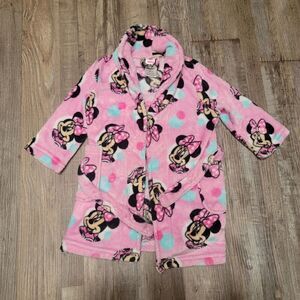 Soft Disney Minnie Mouse Bath Robe Toddler Girl 3t Pink